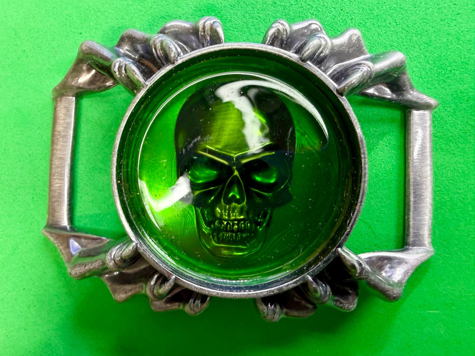 Alchemy Gothic Soul of Agrippa Skull Green Enameled Belt Buckle