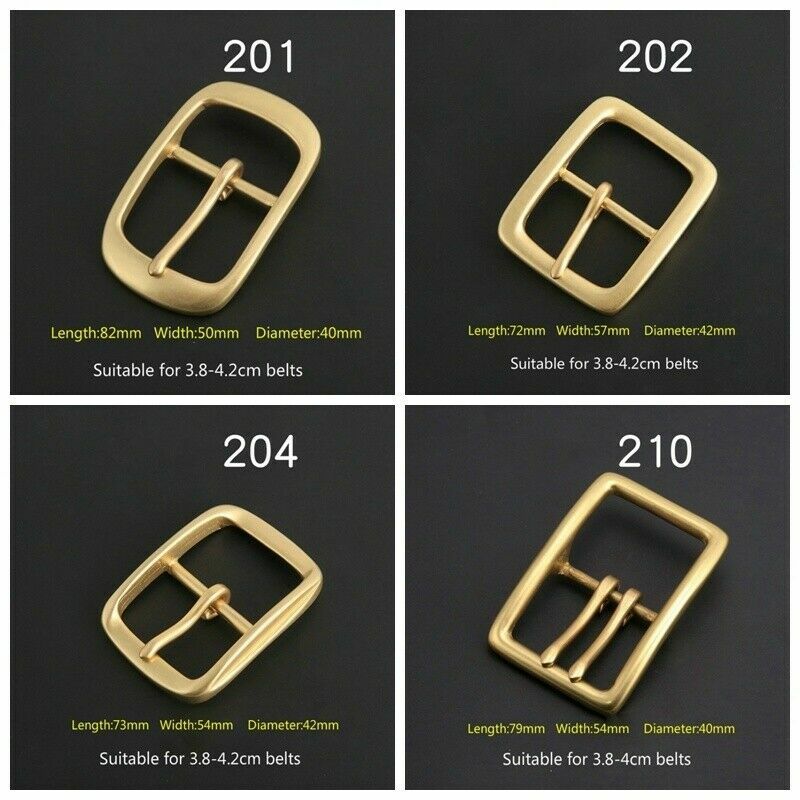 2Pcs Solid Brass Pin Buckle for Men Leather Belt Replacement Strap Accessory
