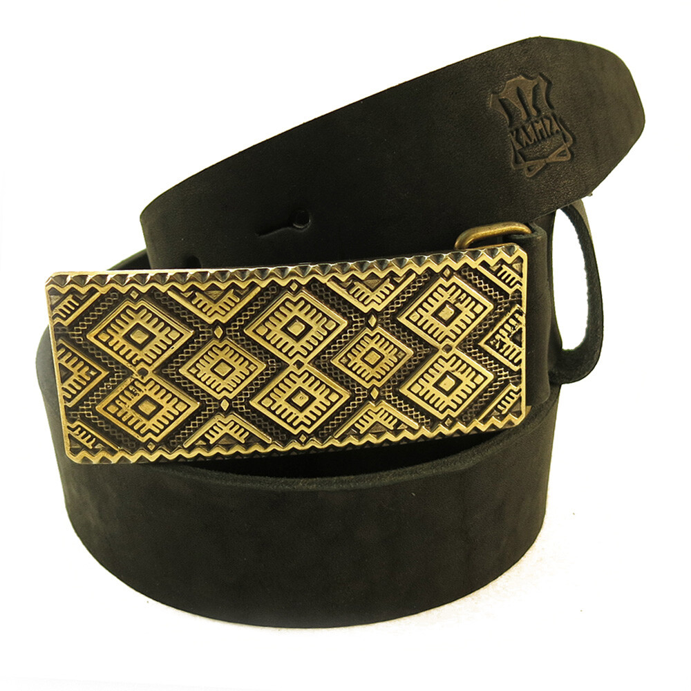 Handmade brass belt buckle « Krayka », Ukrainian ornamental buckle, woven buckle