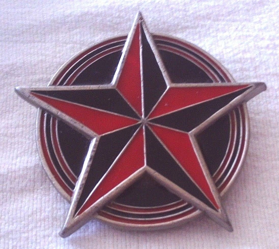 Red & Black Nautical Star Circle Fine Pewter Belt Buckle Great American product