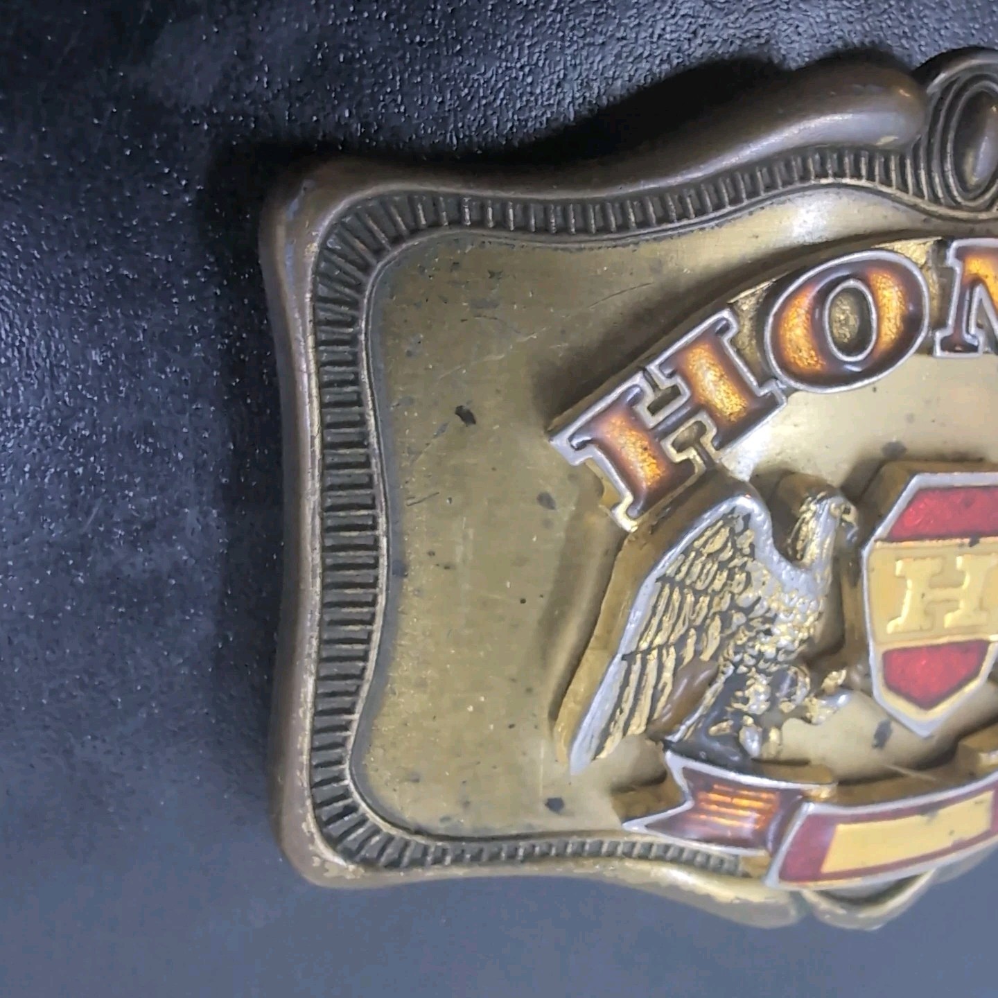 Vintage Honda Gold Wing Belt Buckle 1978 Two Eagles Brass Easy Rider AHM Bike