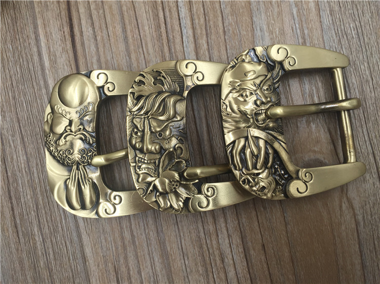 Solid Brass Men&rsquo;s Engraved Vintage Pin Buckle Belt Buckle Fits 1.5 Inch Belts~