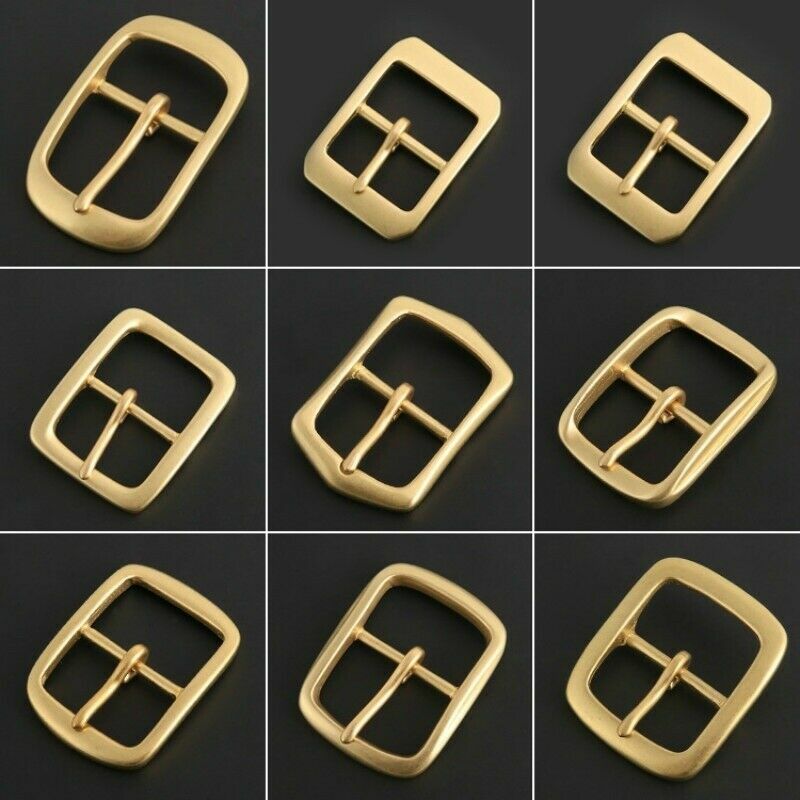 2Pcs Solid Brass Pin Buckle for Men Leather Belt Replacement Strap Accessory