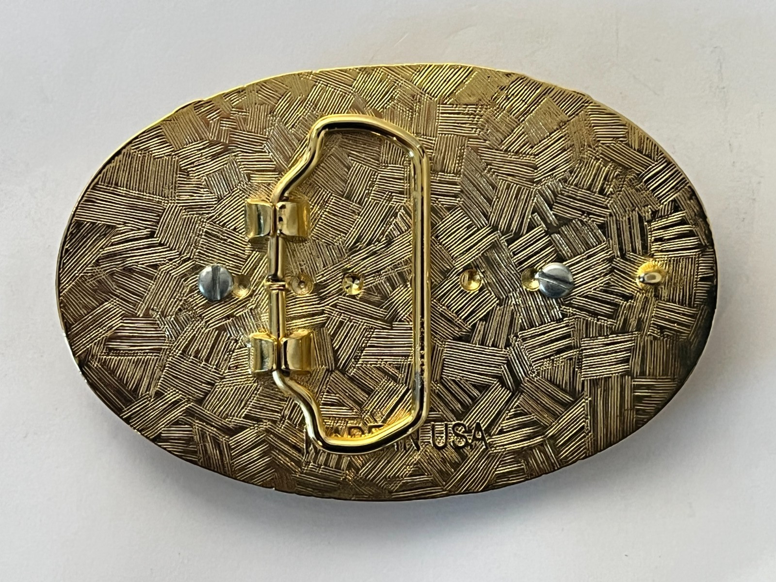 Gold Color Oval Western REAL 1921 Morgan Silver Dollar Belt Buckle