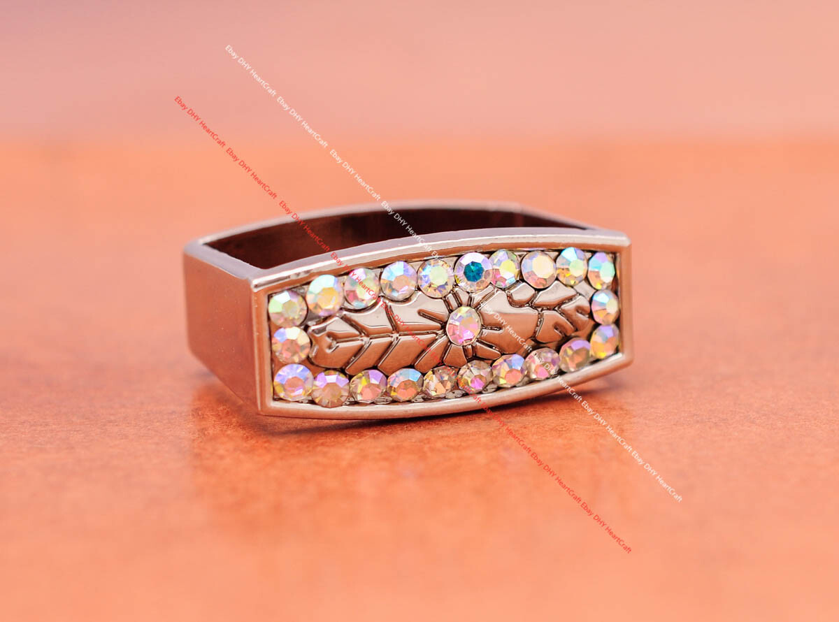 30mm Shinny Western Cowboy Colorful Rhinestone Crystal DIY 3PCS Set Belt Buckle