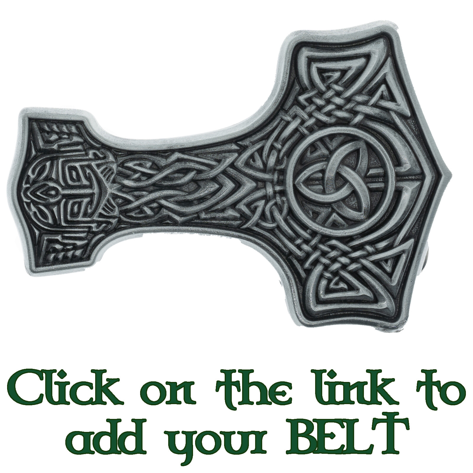 Thors Hammer Belt Buckle Mjolnir Viking Odin Celtic Knotwork Pagan