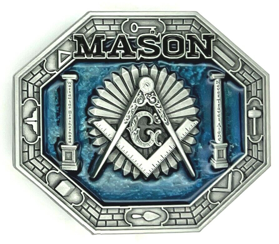 Mason Freemason Masonic Enameled Belt Buckle New