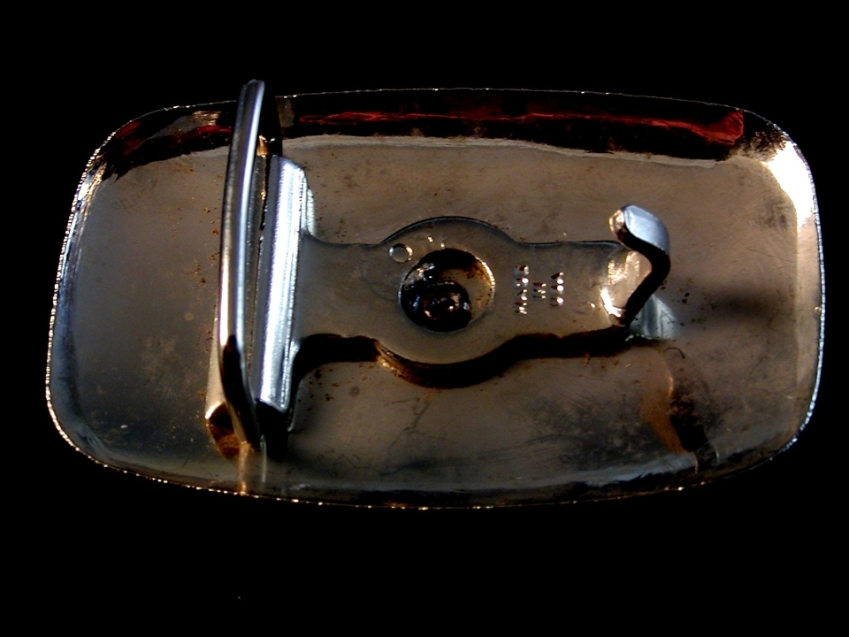 Horse belt buckle two tone