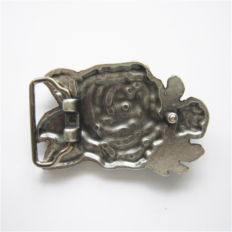 Vintage Silver Plated 3D Sculpt Western Rose Flower Belt Buckle