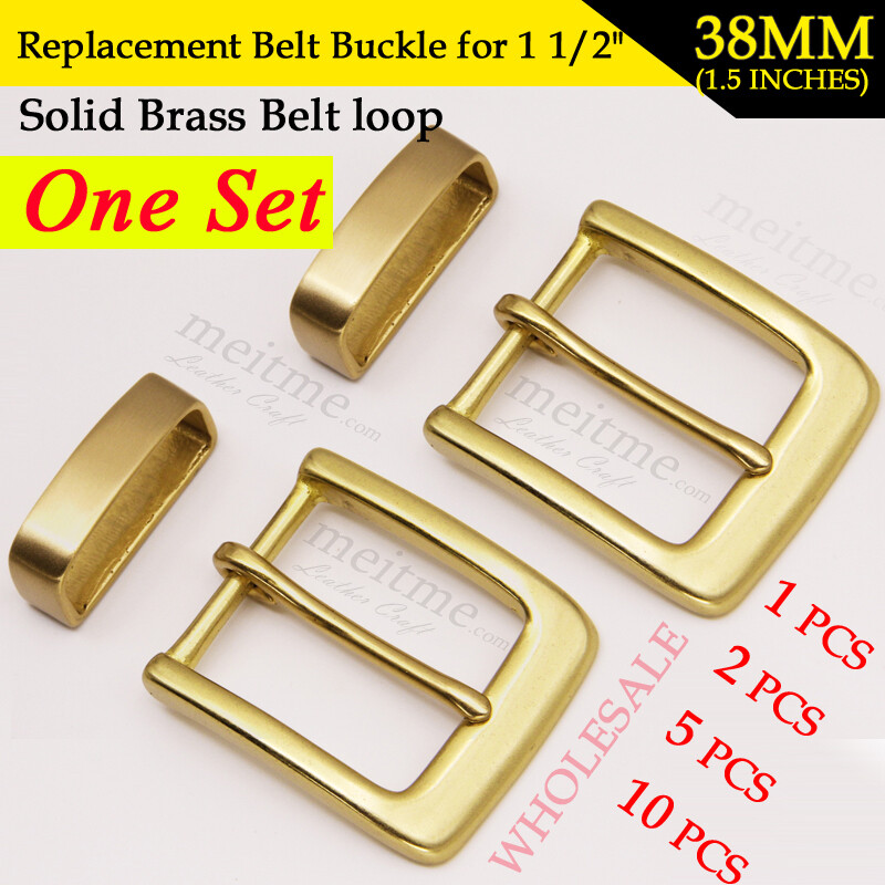 1.5&Prime; Solid Brass Belt Buckle Keeper Replacement Single Buckle Belt Loop 38mm lot