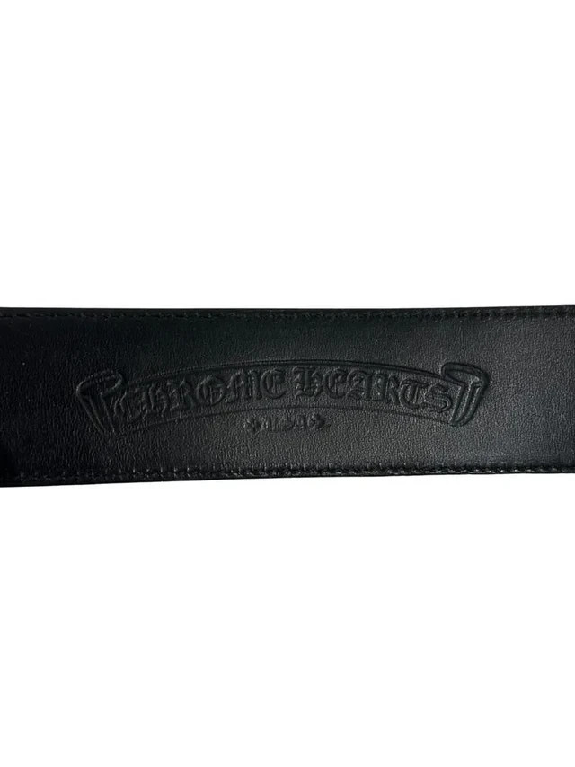 Lightly Used Chrome Hearts Leather Silver Belt Strap Black (30) SHIPS FAST