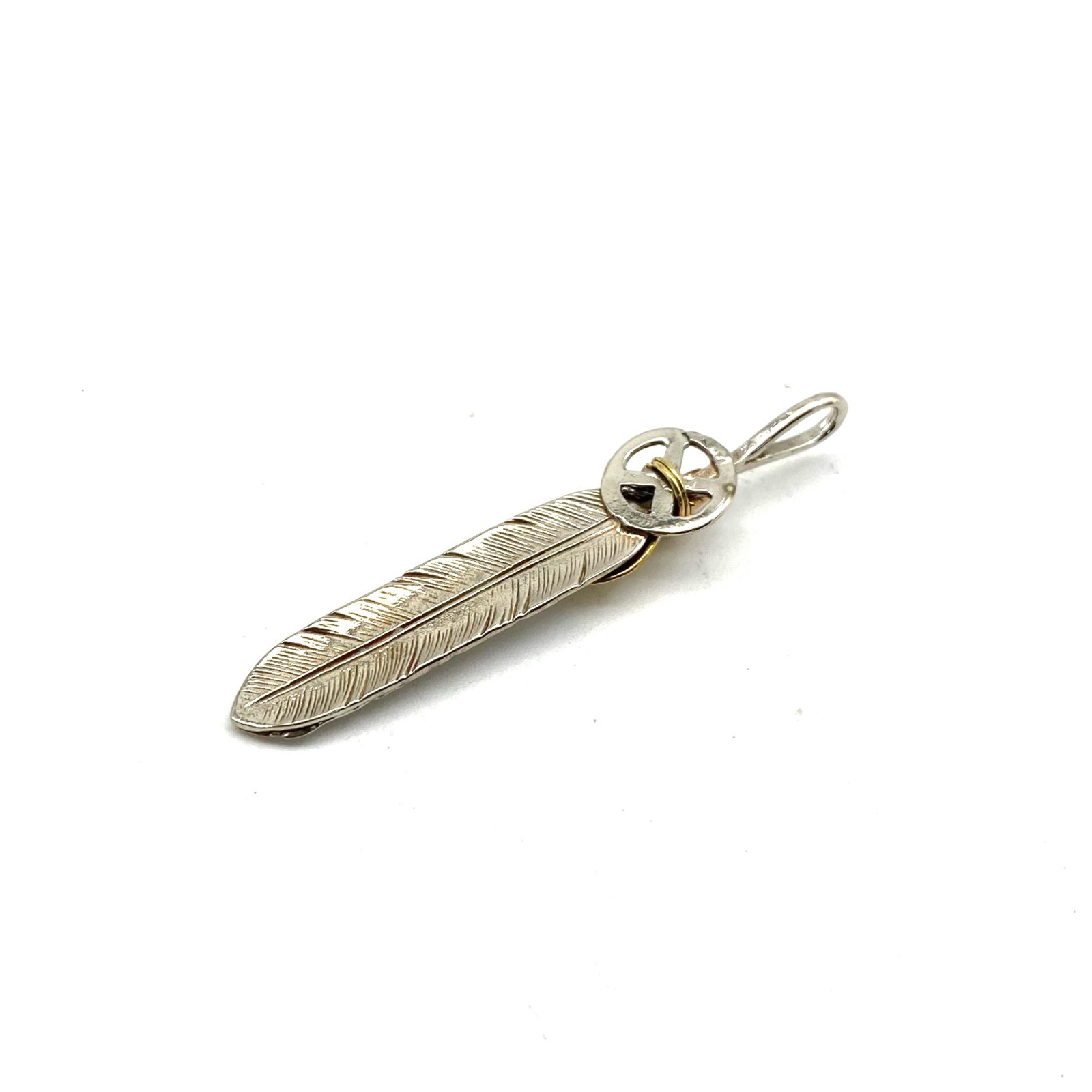 Gold Bead Silver Feather Necklace Charming Pendants lot