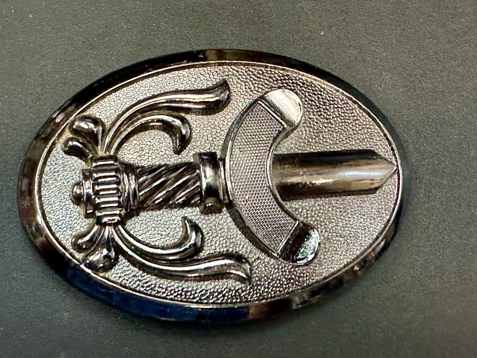 Medieval Times Sword In Black Oval Vintage Belt Buckle