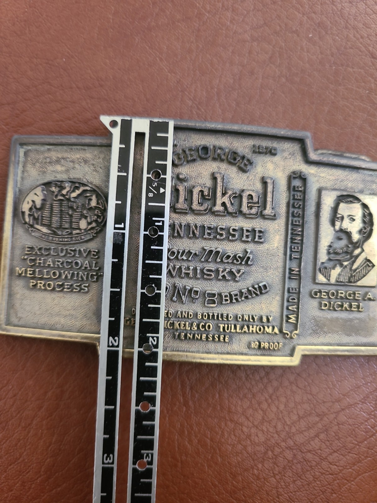 VINTAGE GEORGE DICKEL TENNESSEE SOUR MASH WHISKY BELT BUCKLE Only