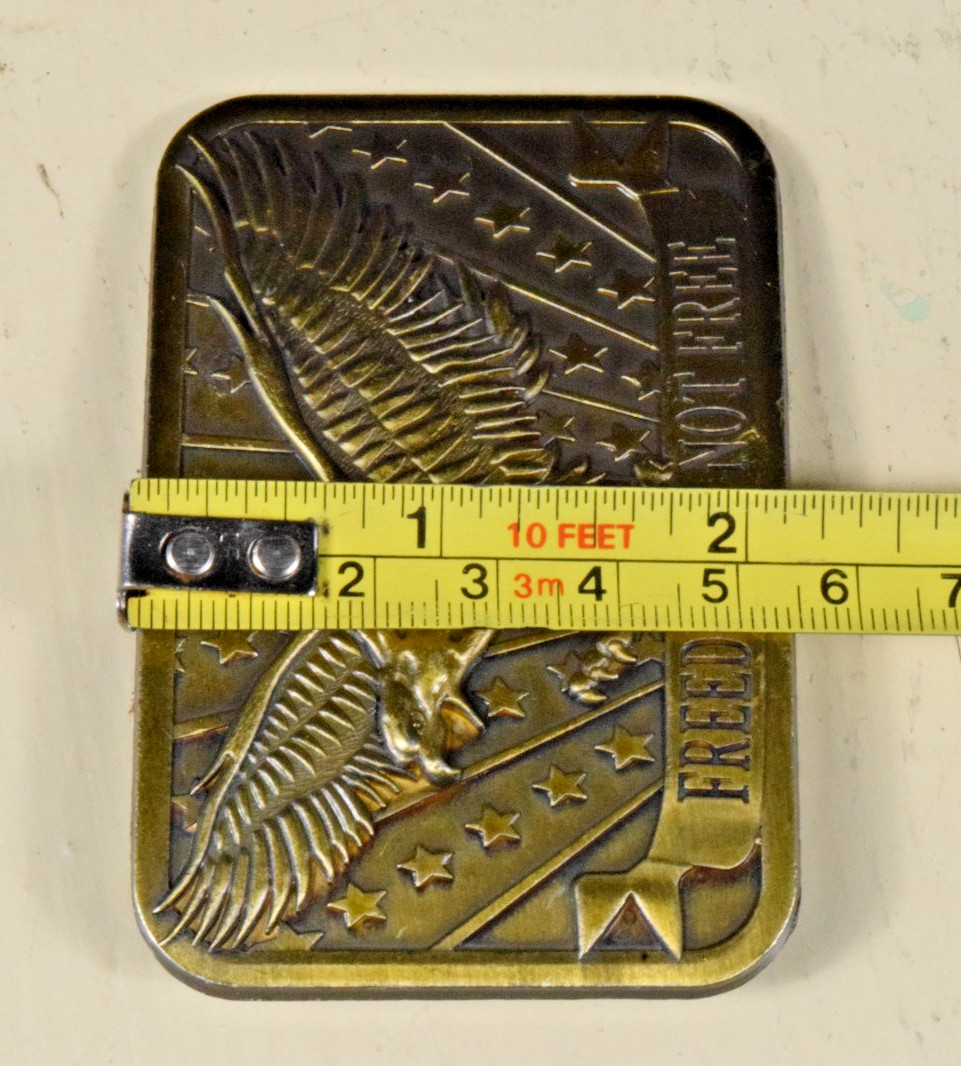 Brass Freedom Is Not Free Commemorative Patriotic Belt Buckle by Sponsor 2014