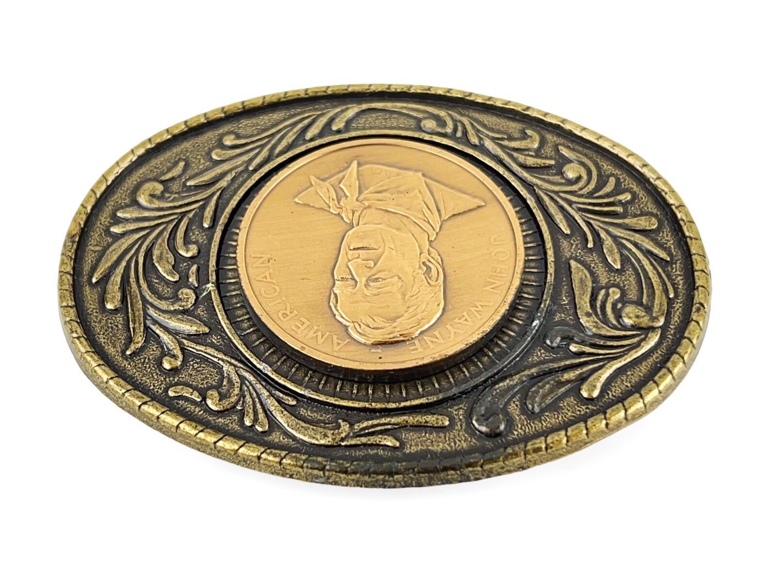Vintage Metal Belt Buckle, Nice John Wayne American