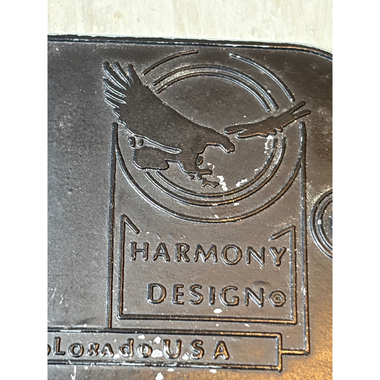 Vintage Harmon Design Colorado Eagle Belt Buckle Western Mountain Sunrise Enamel
