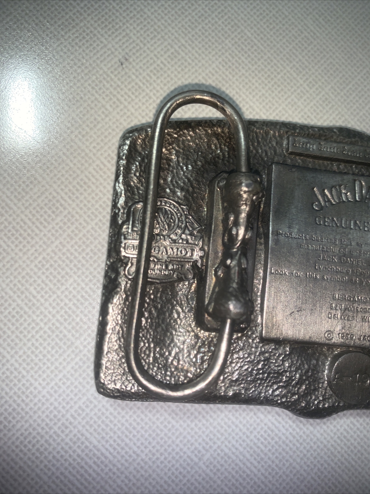 JACK DANIELS OLD NO. 7 OLD TIME TENNESSEE WHISKEY BELT BUCKLE VTG. 1989 BERGAMOT