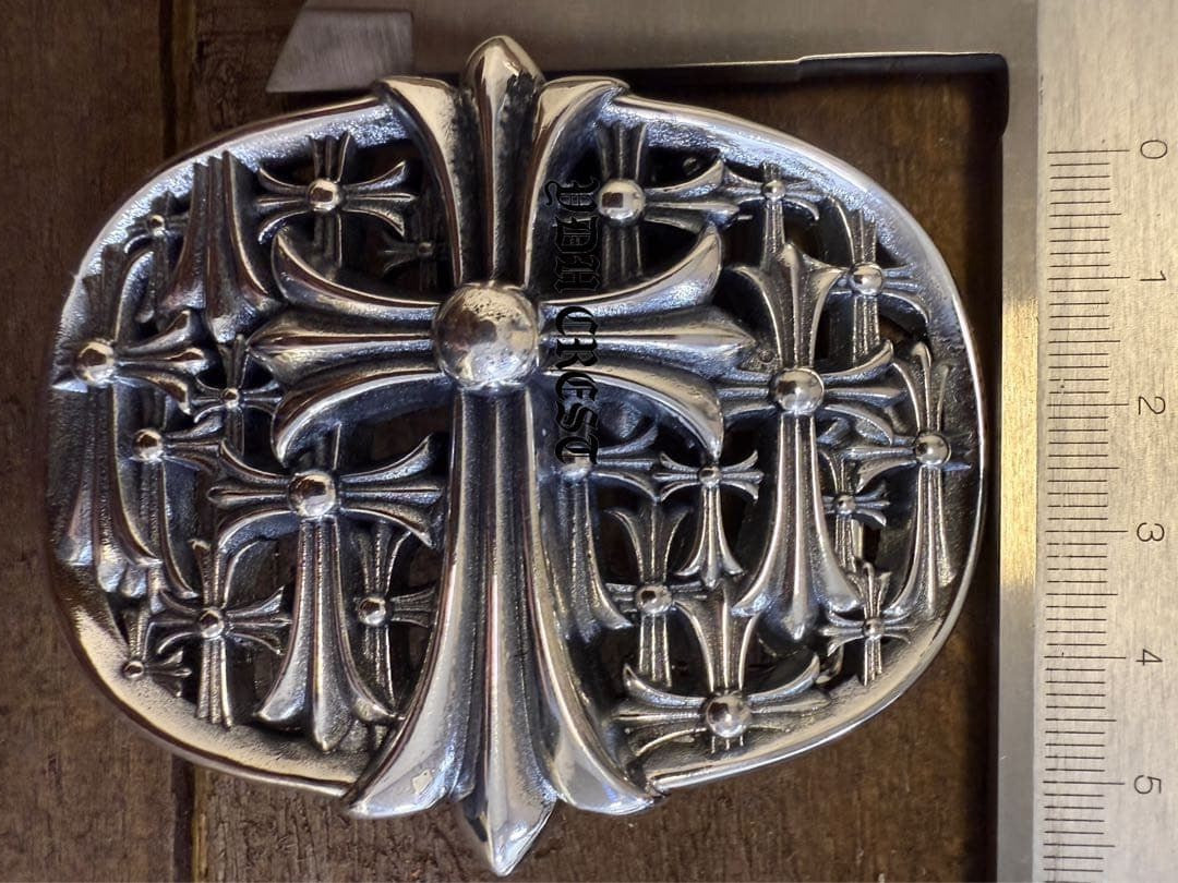 Gothic Cross Belt Buckle Silver Tone Ornate Oval Biker 3.9oz【BBKRO】