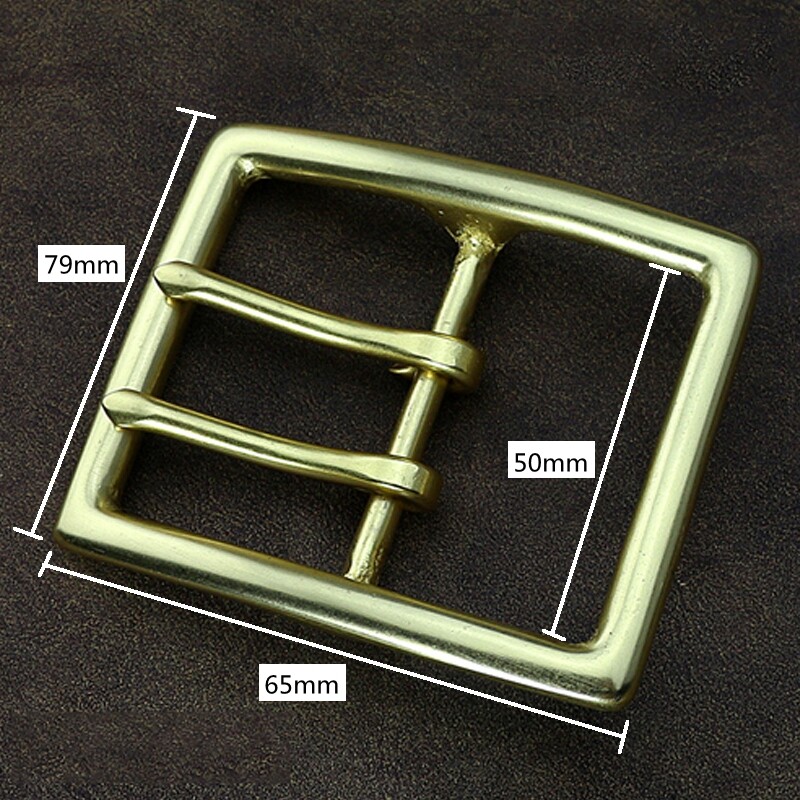 Heavy Duty Solid Brass Double Prong Belt Buckle Fits 48mm-50mm Waistband