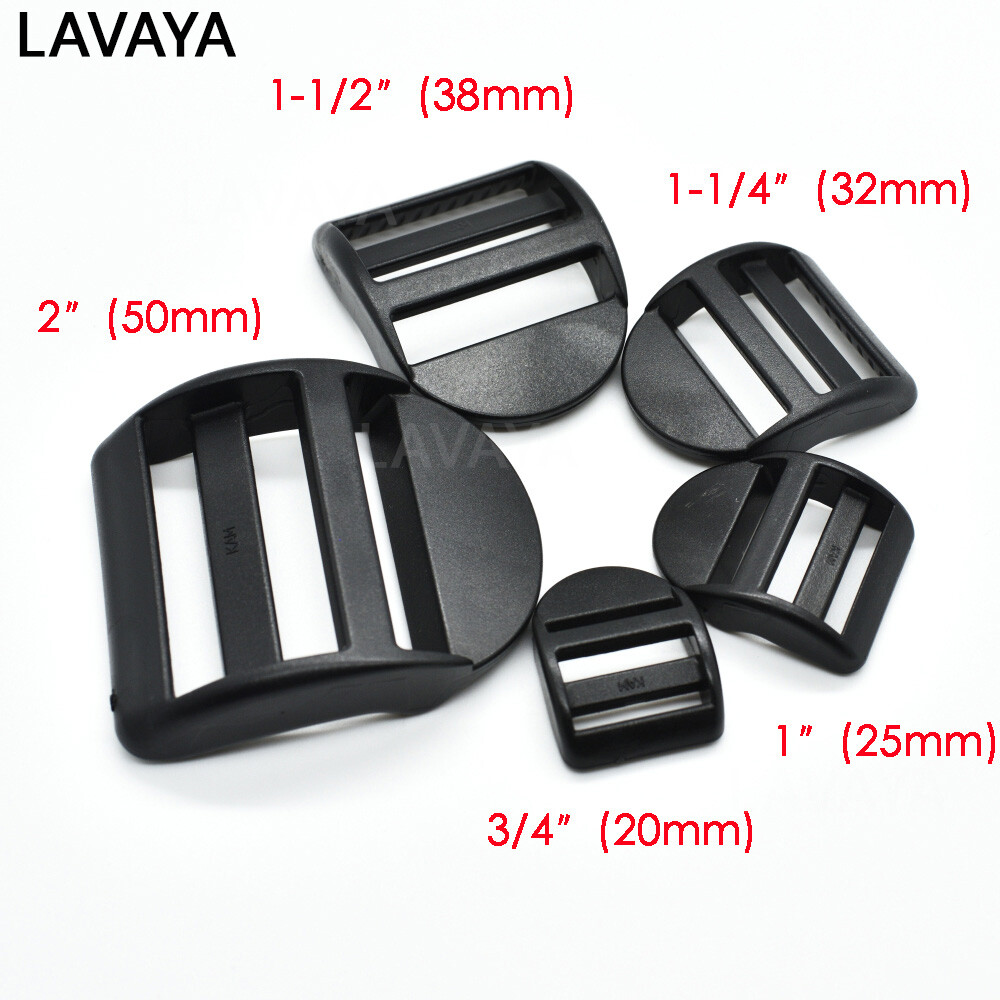 10pcs Ladder Lock Slider Plastic Buckles Belt Buckle Package Accessories Black