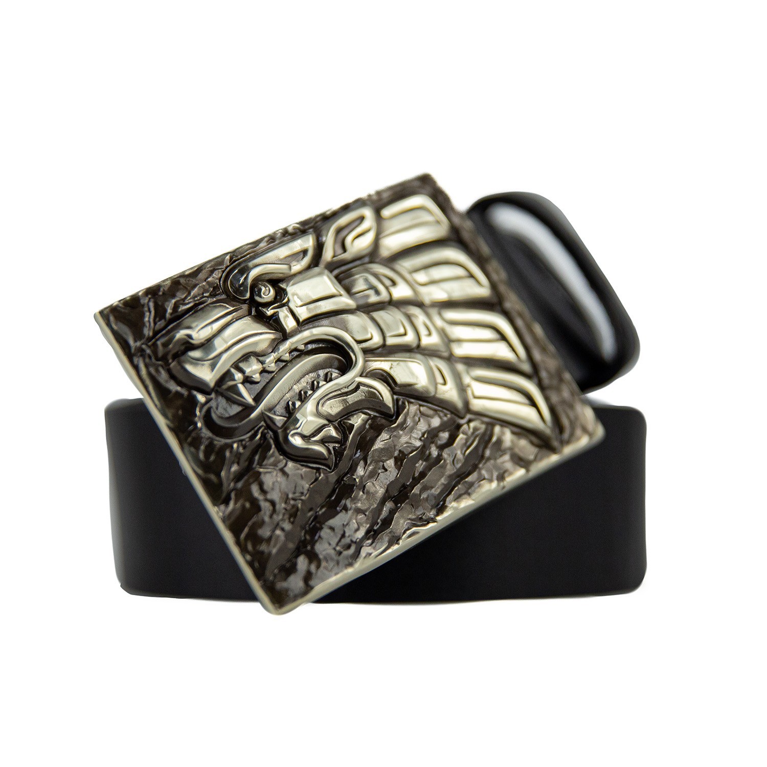 Iron Wolf german silver belt buckle, Vikings wolf, Norse pagan celtic accessory