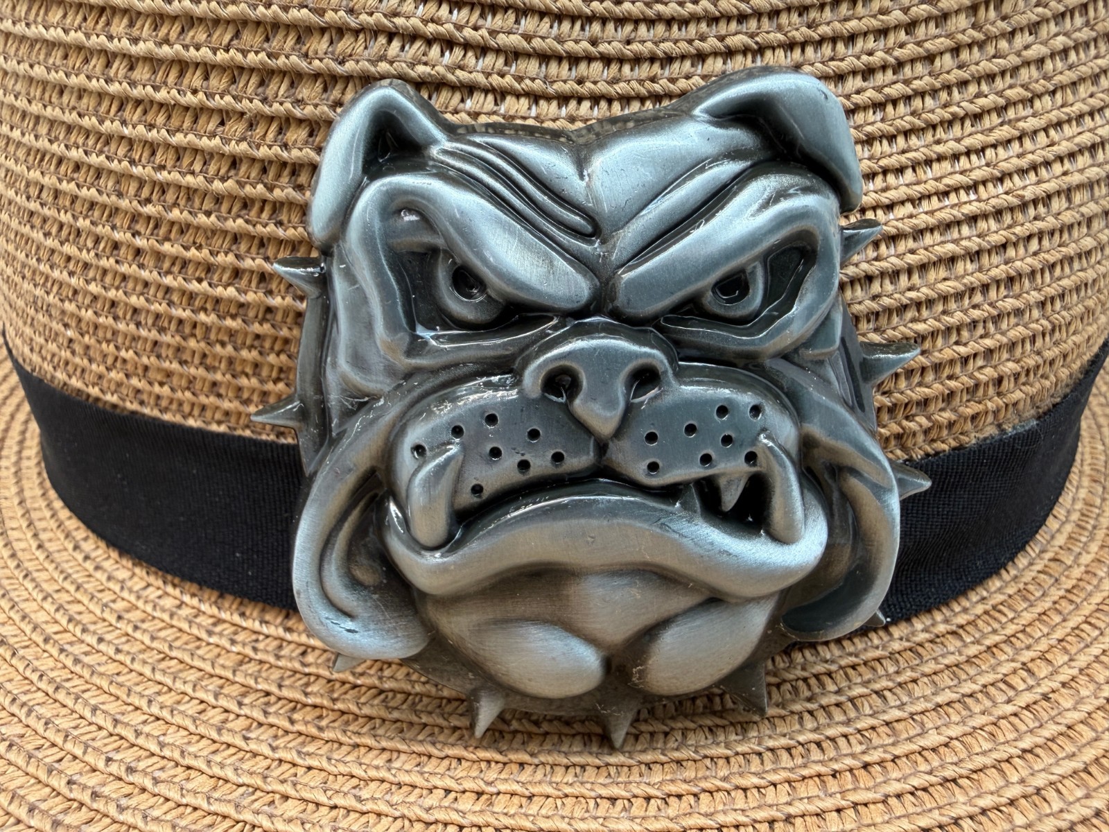 Antiqued Silver Retro British Dog Western Belt Buckle