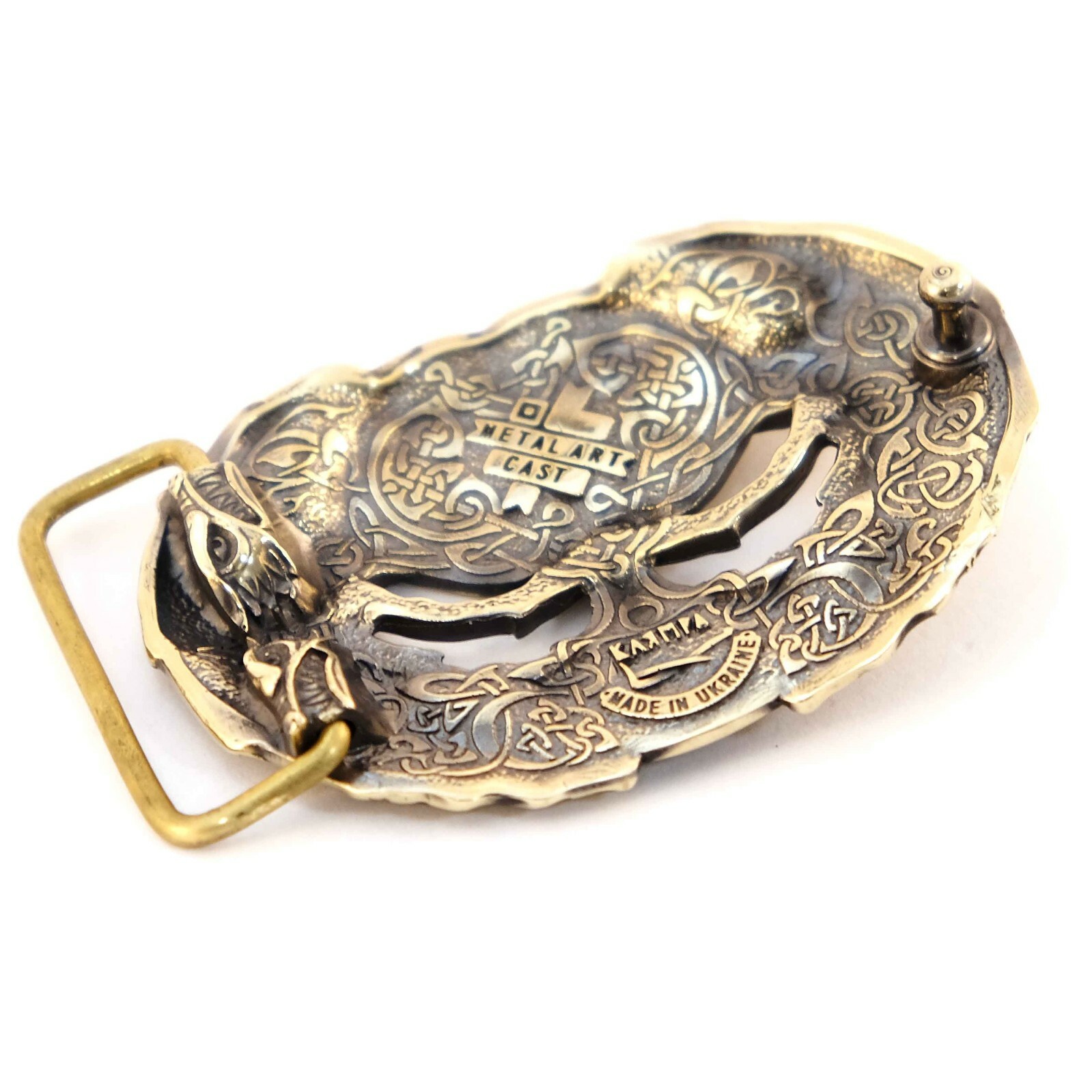 Brass belt buckle Yggdrasil, Scandinavian Nordic Celtic Norse mythology