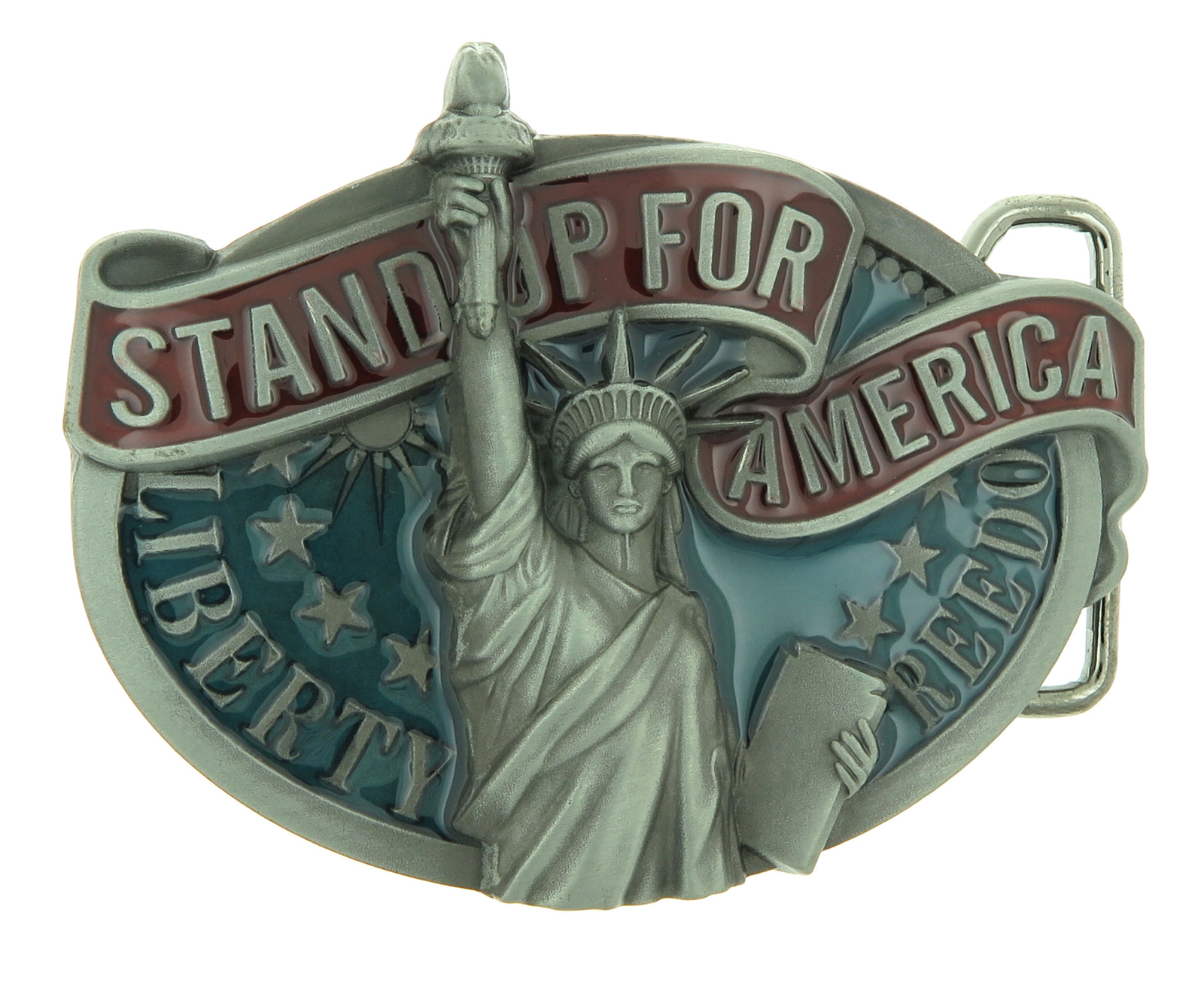 Statue of Liberty Stand Up For American Metal Belt Buckle