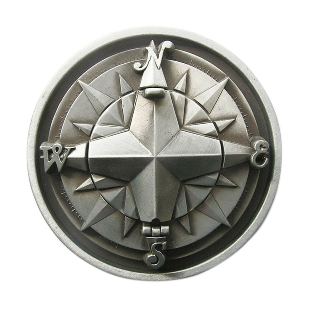 Antique Silver Plated Compass Belt Buckle also Stock in the US