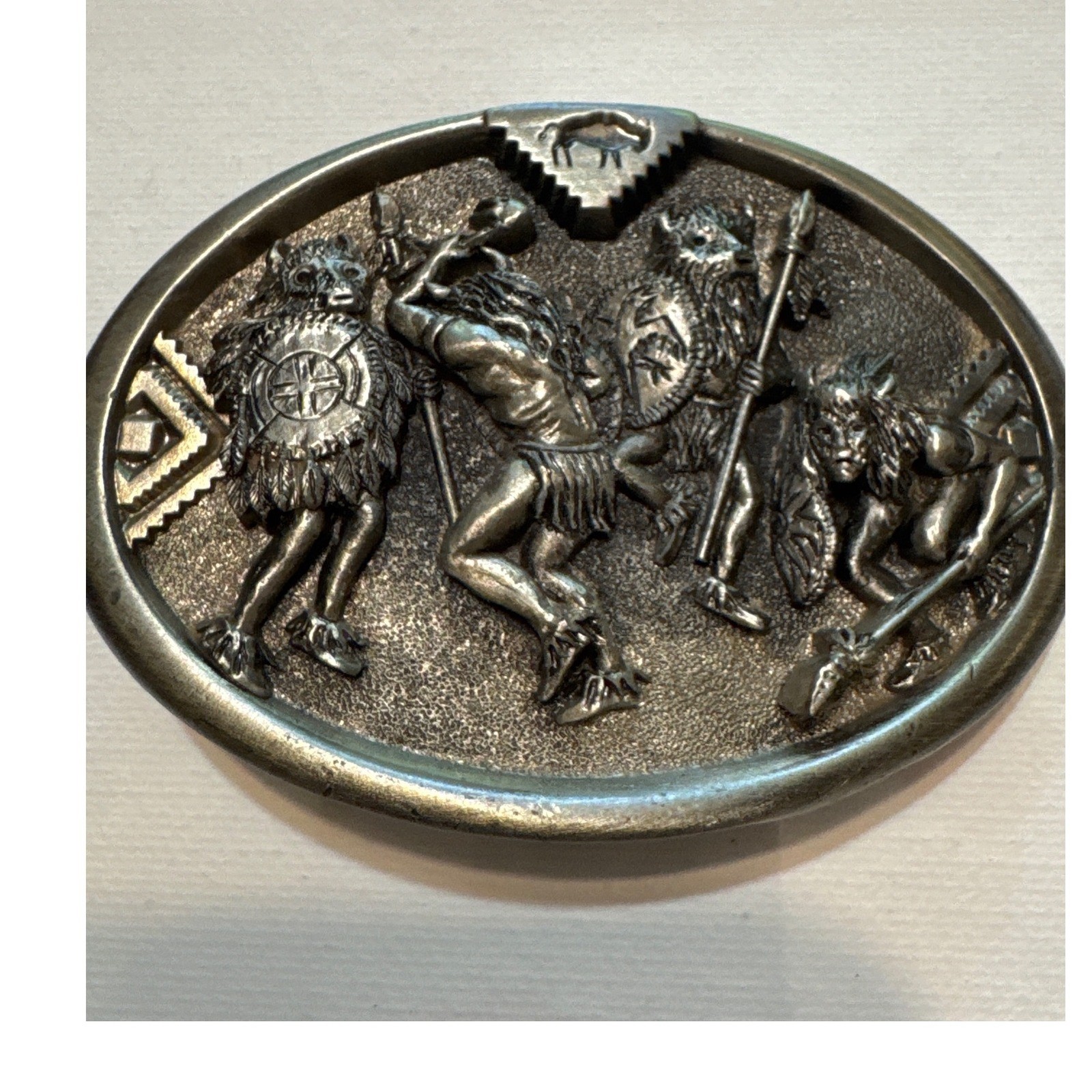 Great American Products Belt Buckle Mens OS Silver Excellent 1993 Warrior USA