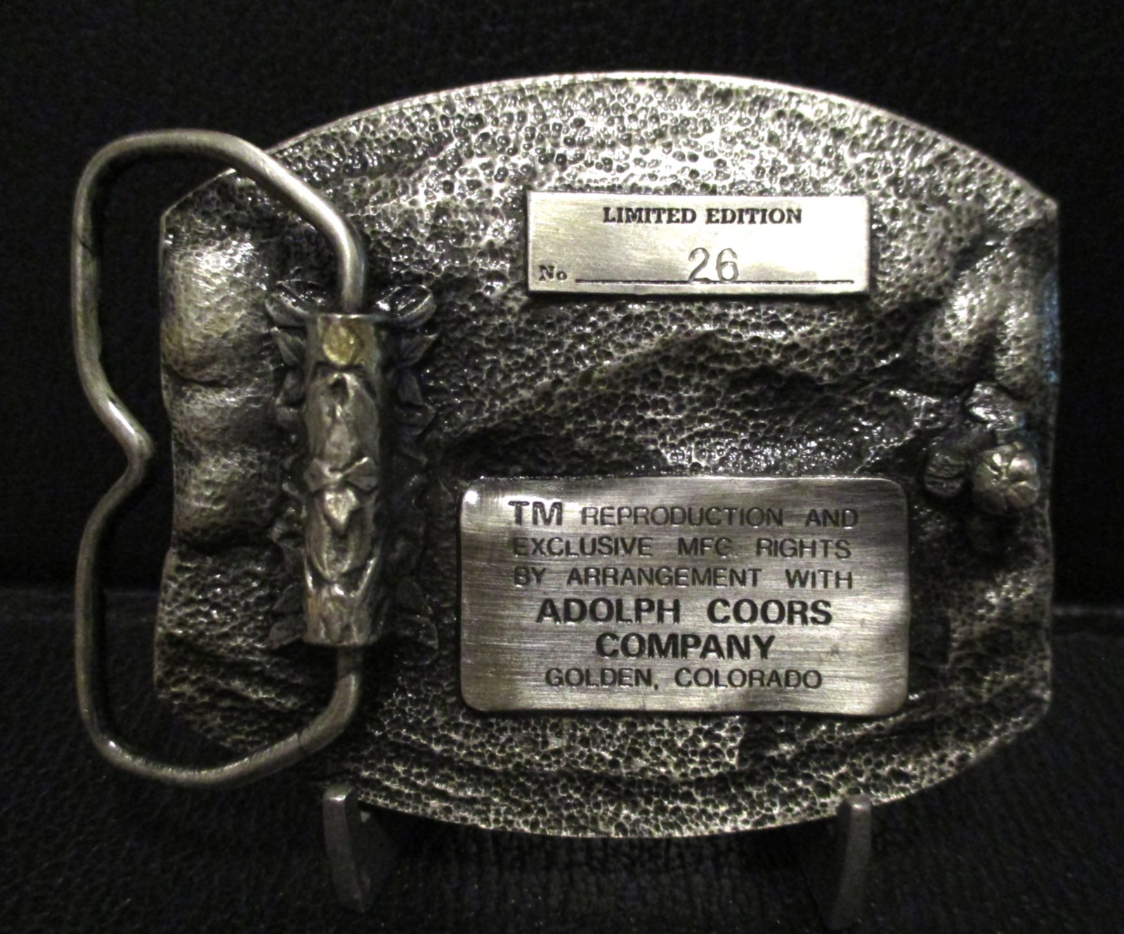 Coors Beer National Western Stock Show Belt Buckle 1983 Draft Horse Pull Show LE
