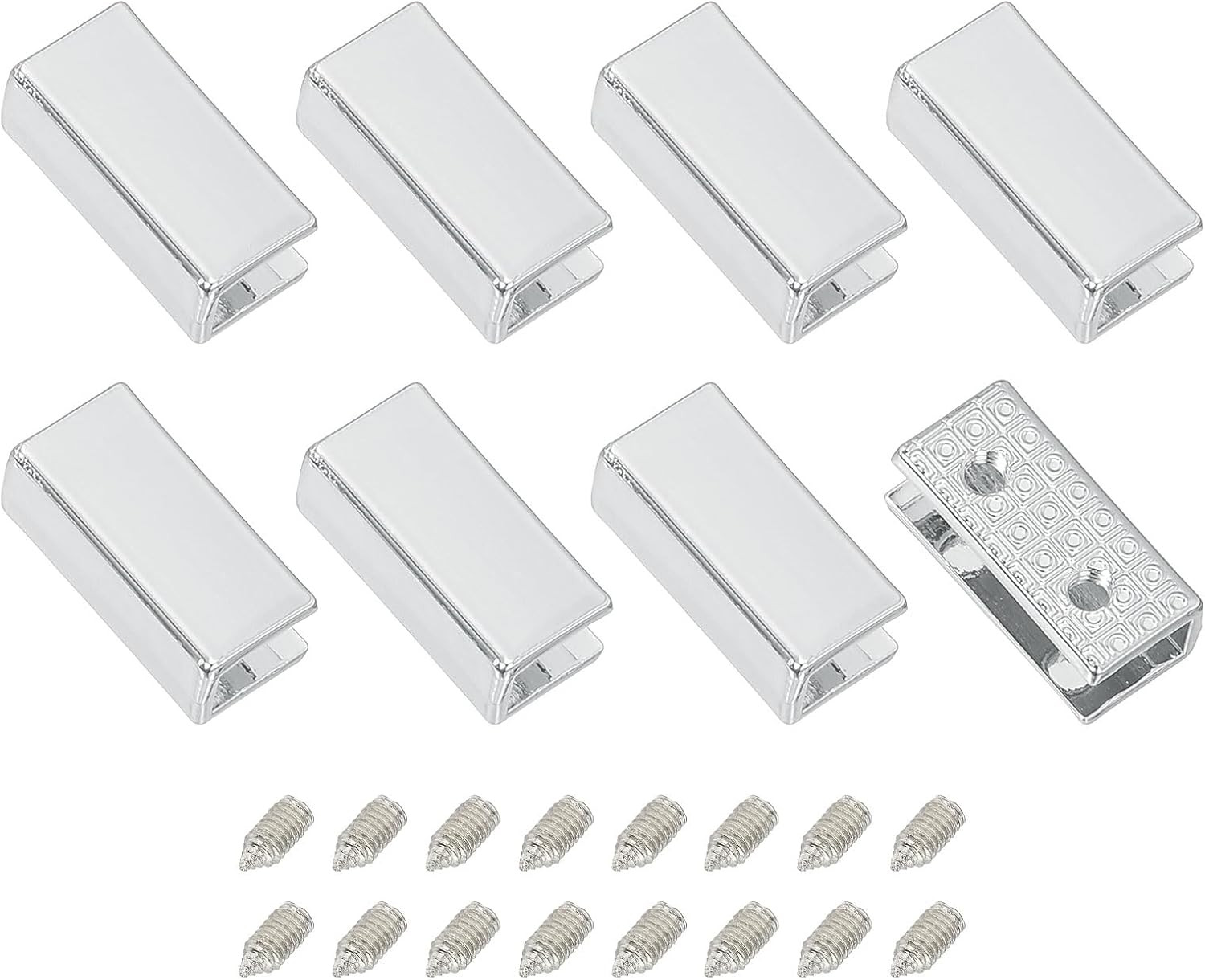 Belt Buckle End Tips, Rectangle Webbing Zipper Tips Clip Buckles with Screws for