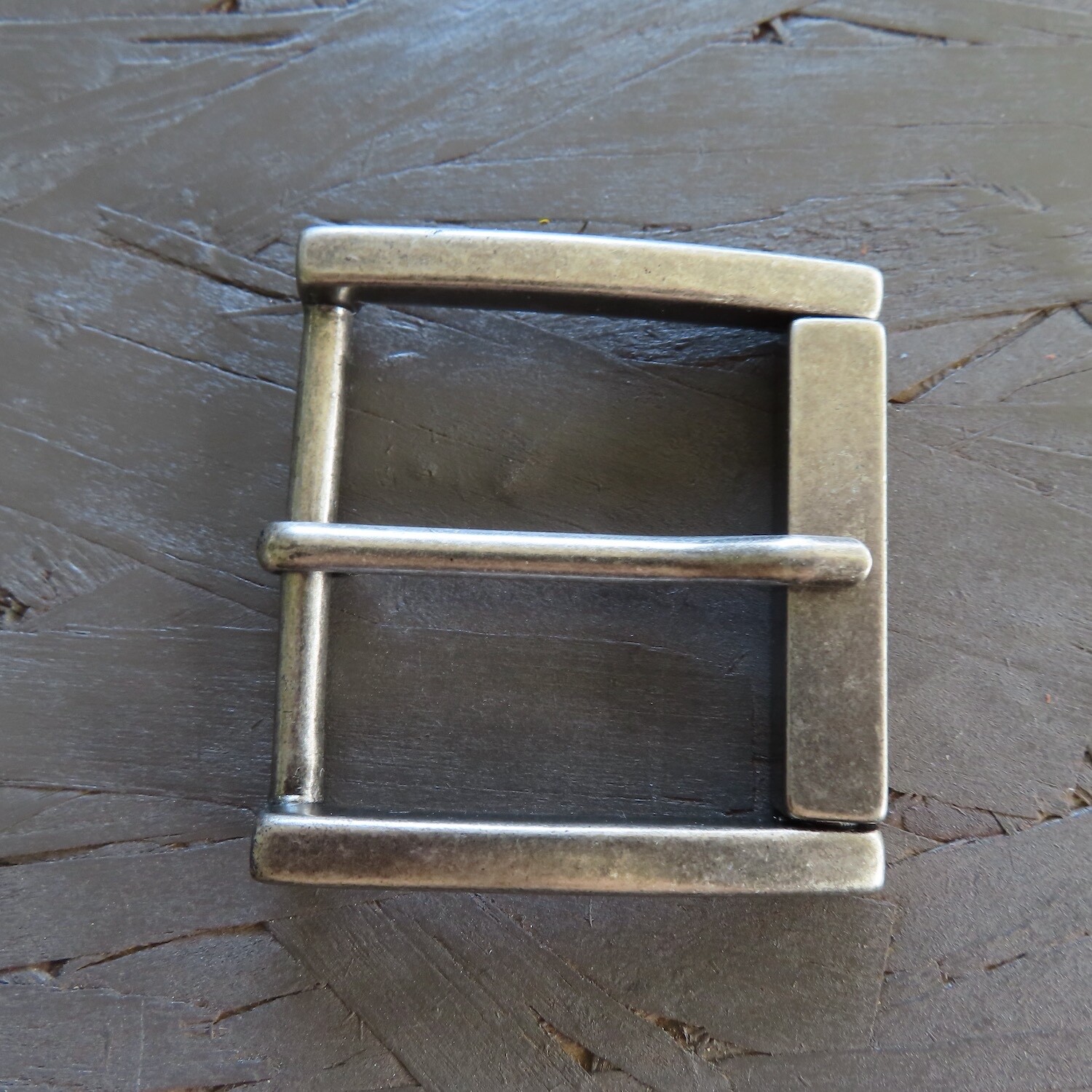 Single Prong Belt Buckle Mens Silver 1.5 Square Roller Replacement Casual Retro