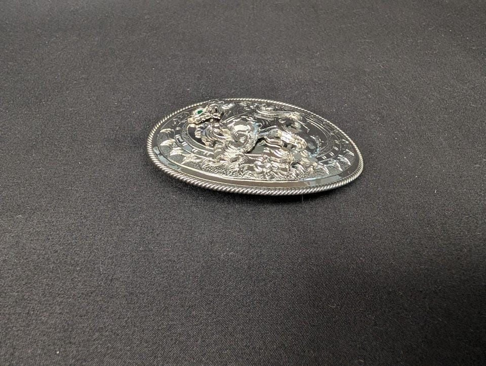 Vintage Western Horse Head Belt Buckle Silver Tone Cowboy Rodeo Equestrian