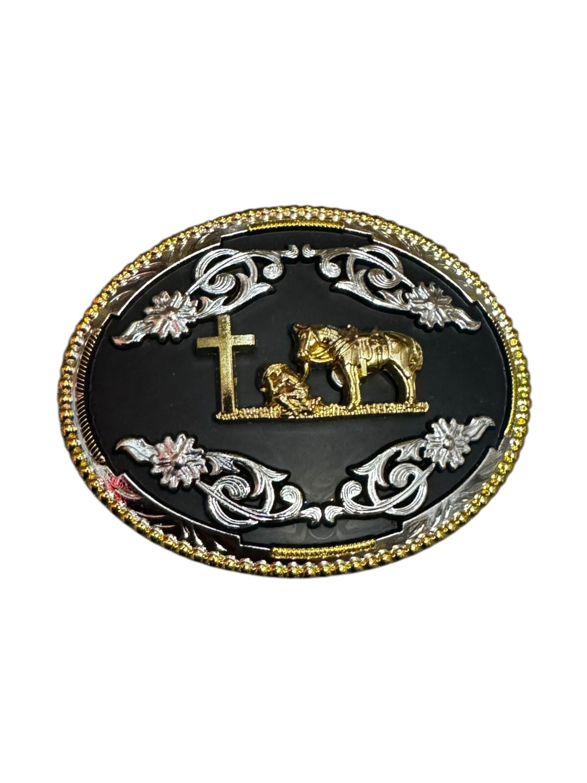Christian Cowboy Cowgirl Praying western Style buckle Hebilla Vaquera Oracion