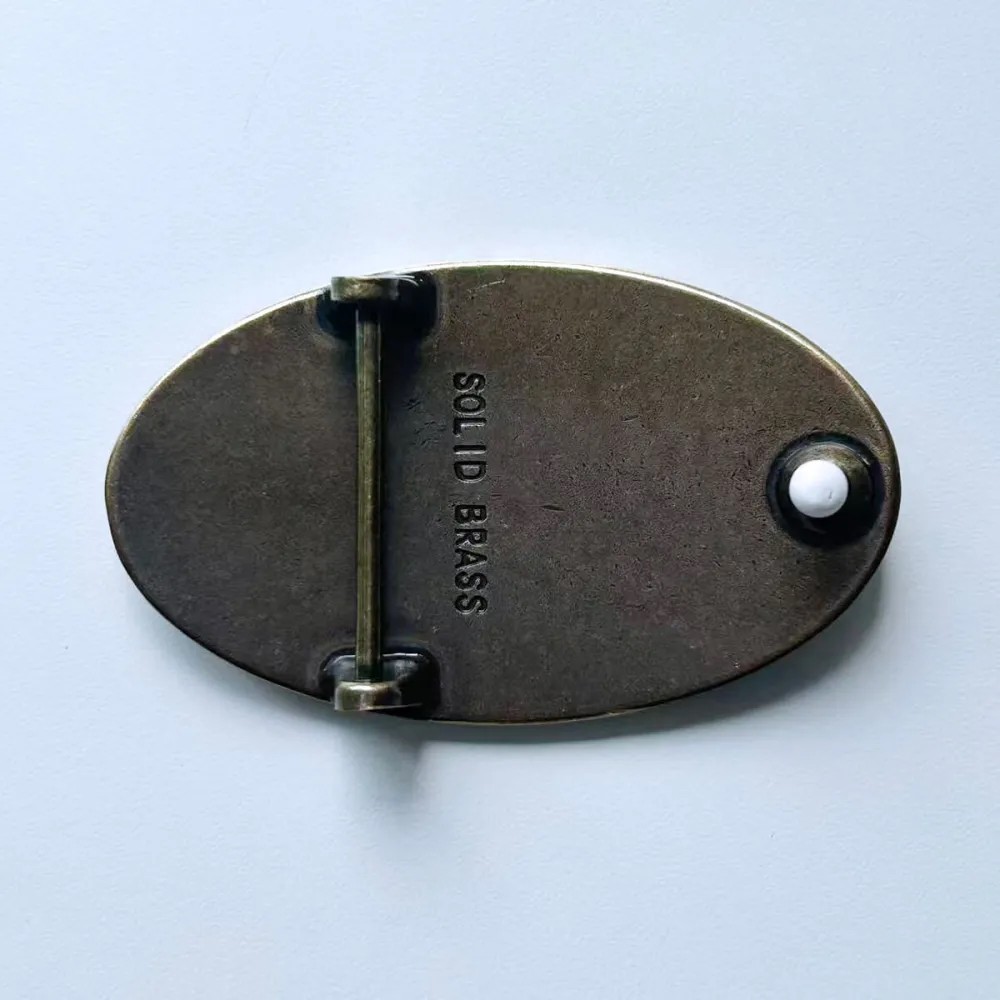 Solid Brass Rock Stone Texture Metal Belt Buckle