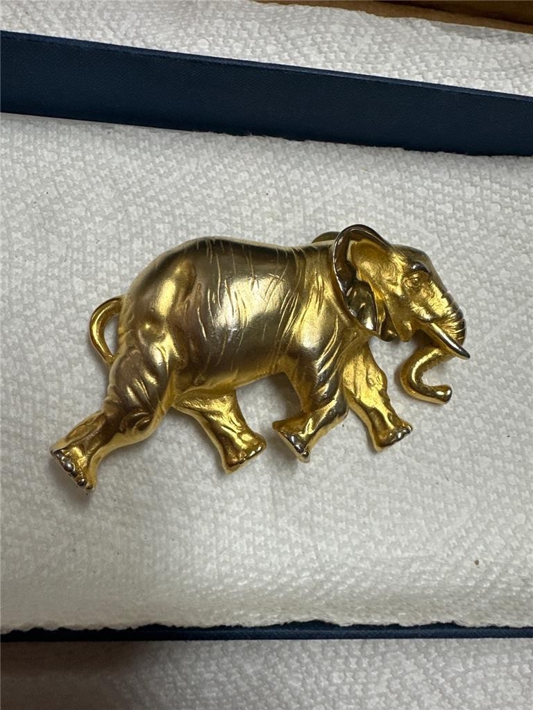Vintage Golden Elephant Belt Buckle