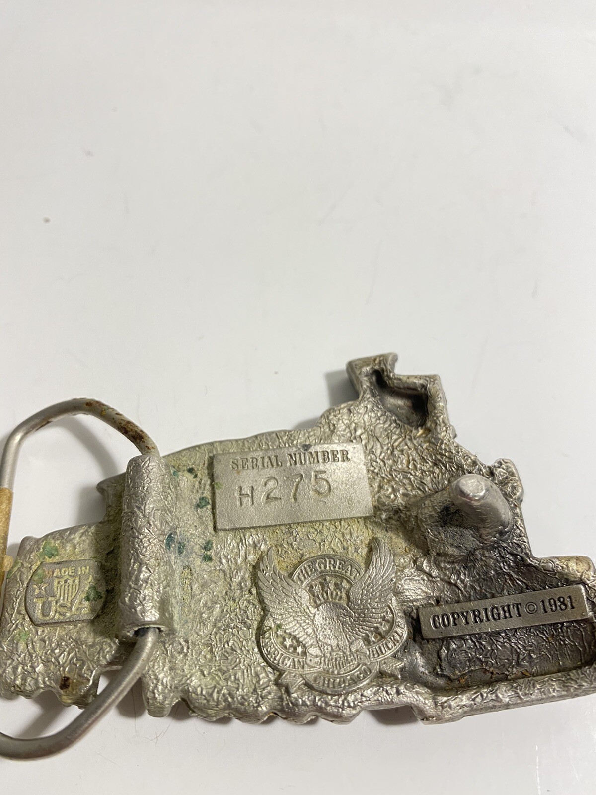 original 1981 Great American Buckle Co. Train Belt Buckle # 275 Made in the USA