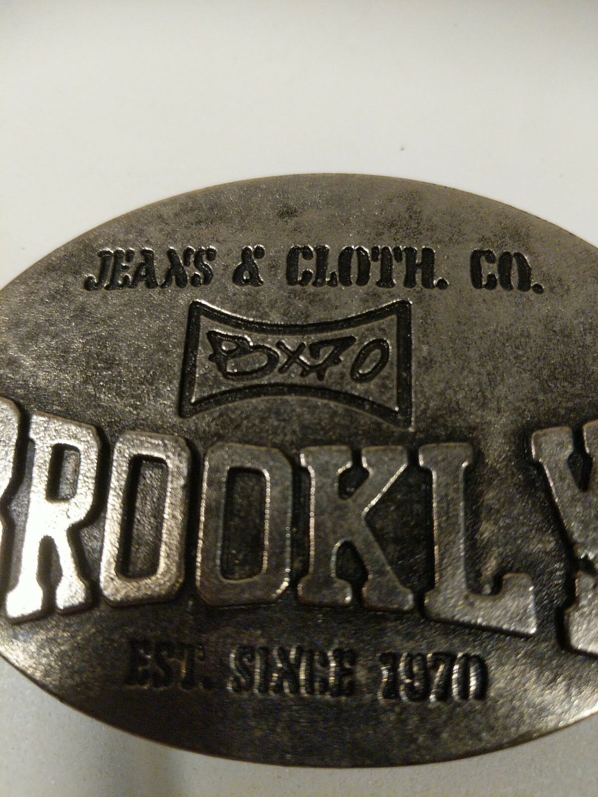 Brooklyn Jeans & Clothing Co. Brand Belt Buckle Metal Silver Gray BX70 Adult