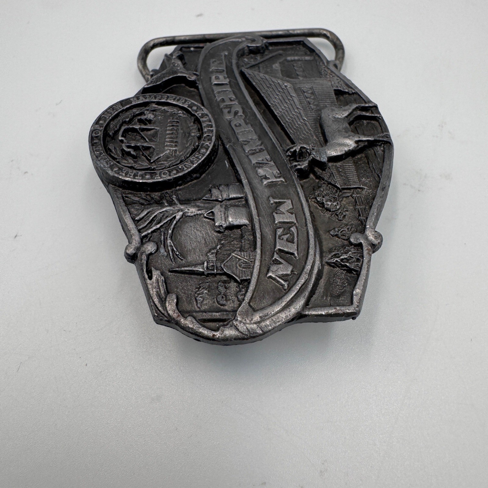 Vintage 1986 Siskiyou New Hampshire State Seal Belt Buckle S-55 Made in USA