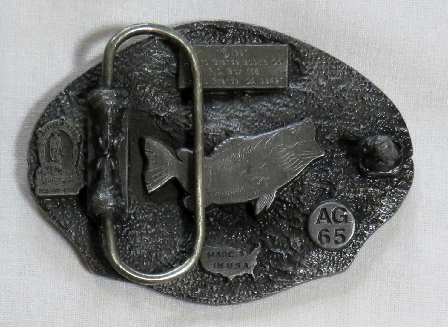 Fishing Vintage Belt Buckle 1991 Arroyo Grande Nature Wilderness USA Made