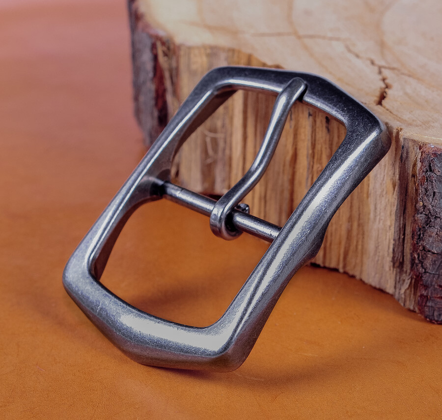 Heavy Duty Silver Finish Oblong Center Bar Belt Buckle Fits 1-1/2&Prime; Leather Belts