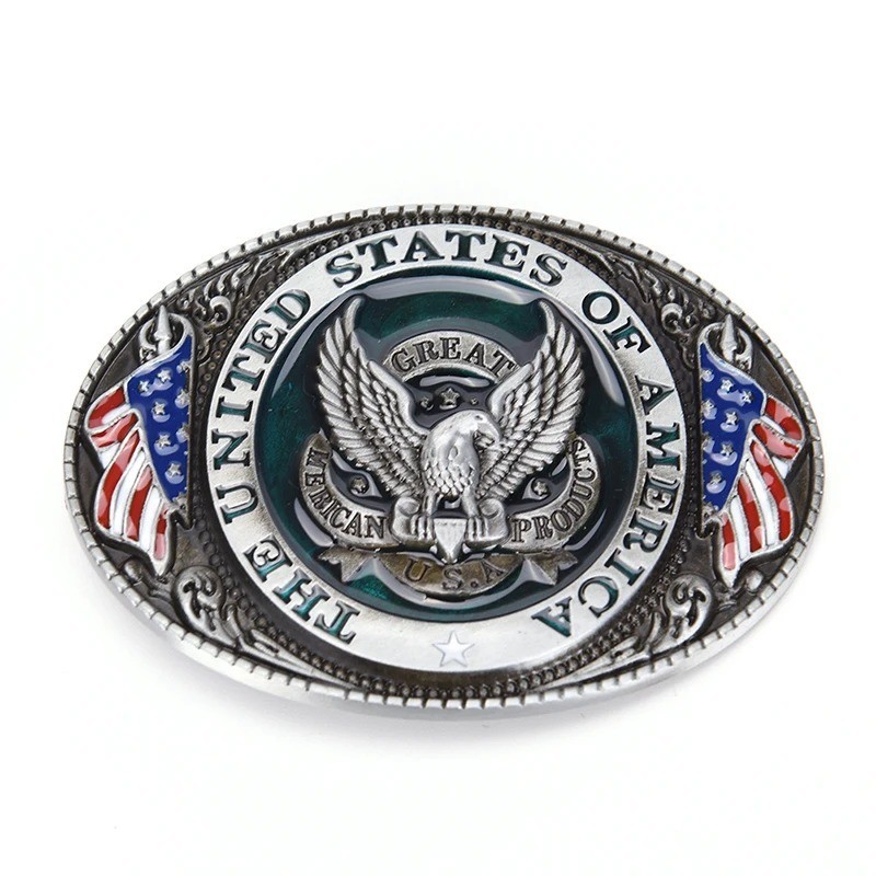 U.S.A. American Flag Eagle Metal Fashion Belt Buckle