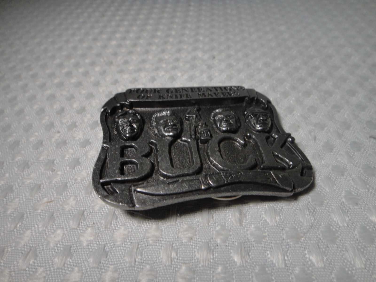 Buck Knives Pewter Belt Buckle Four Generations Smoky Mountain Knife Works