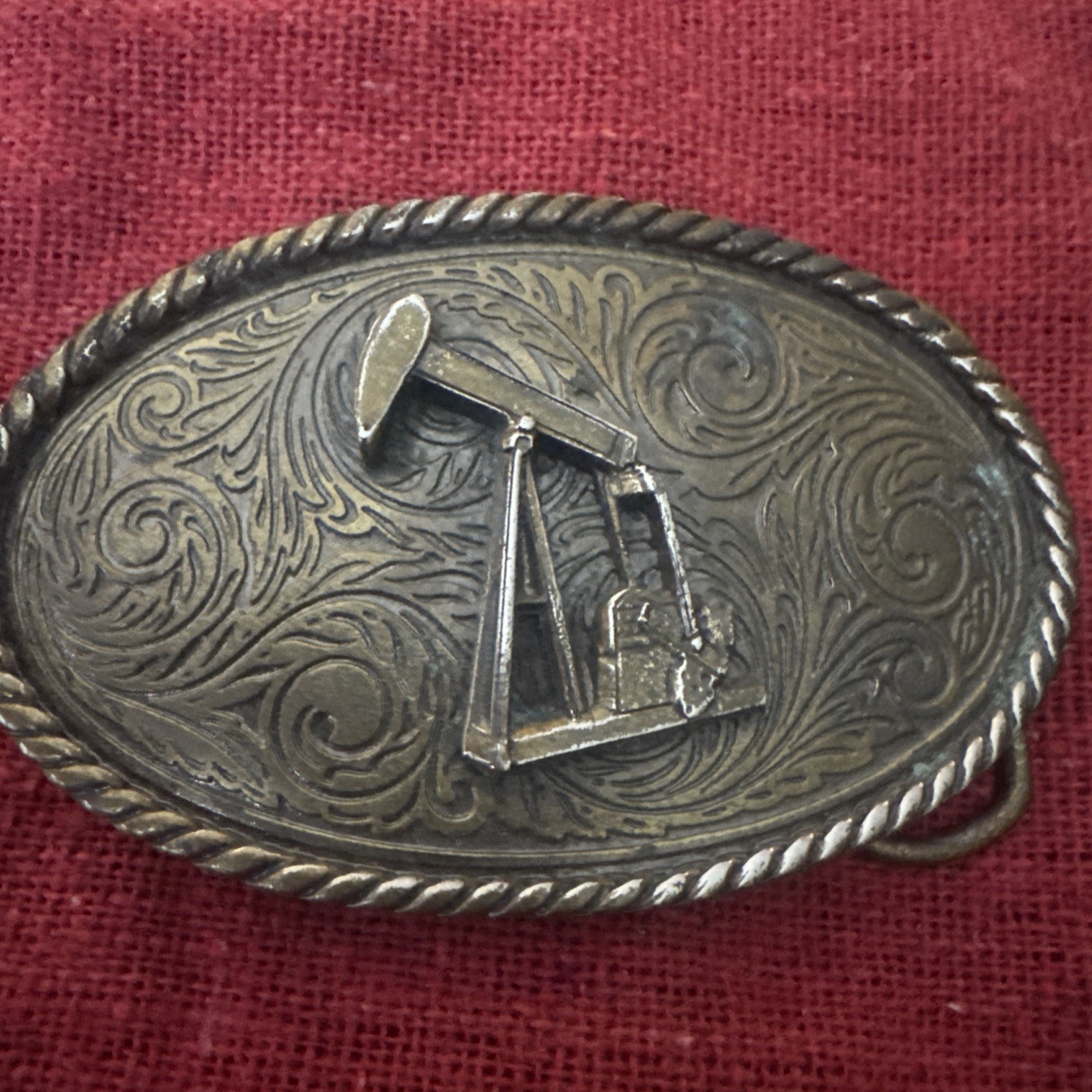Vintage 1980 Great American Buckle Co. Oil Derrick Belt Buckle Serial #291