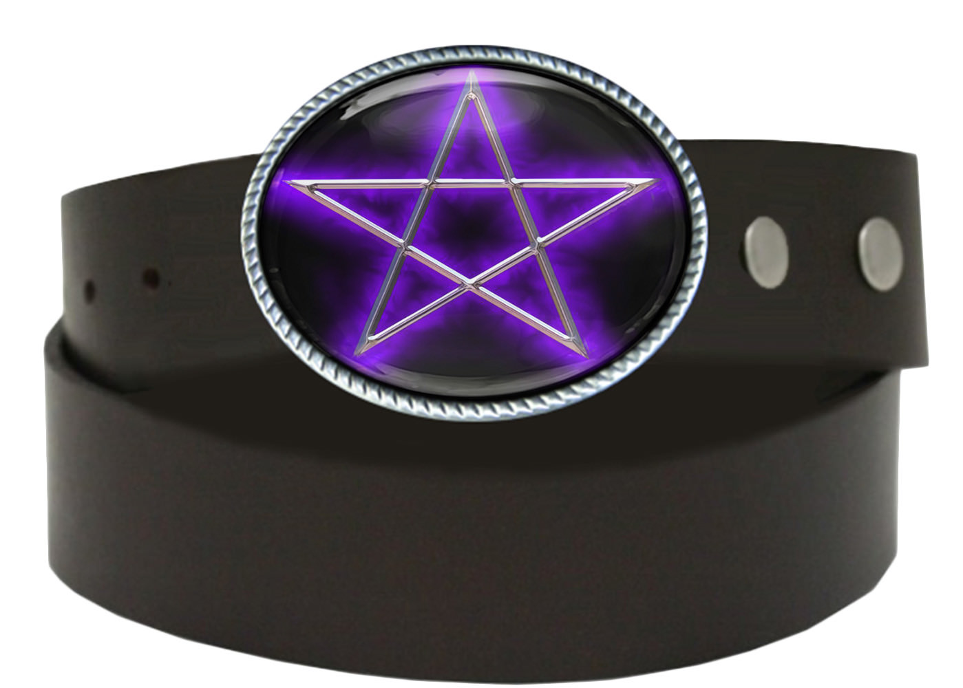 Gothic Pentagram Belt Buckle Occult Pentacle Horror Halloween Accessory