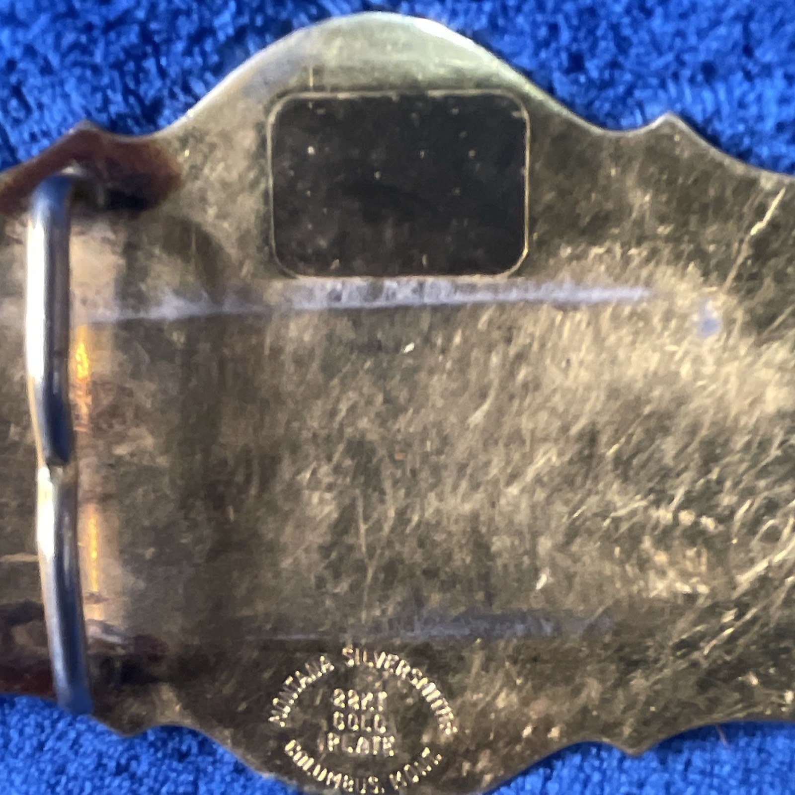 Vintage Montana Silversmiths 22K Gold Plate All Gold Western Belt Buckle Blank
