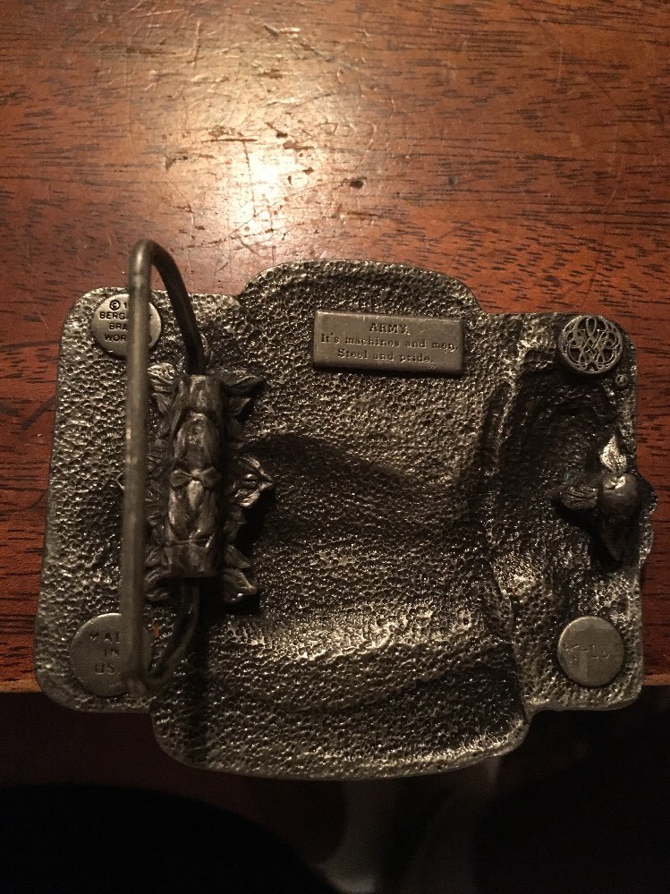 ARMY TANK INFANTRY US UNITED STATES MILITARY VETERAN BELT BUCKLE USA