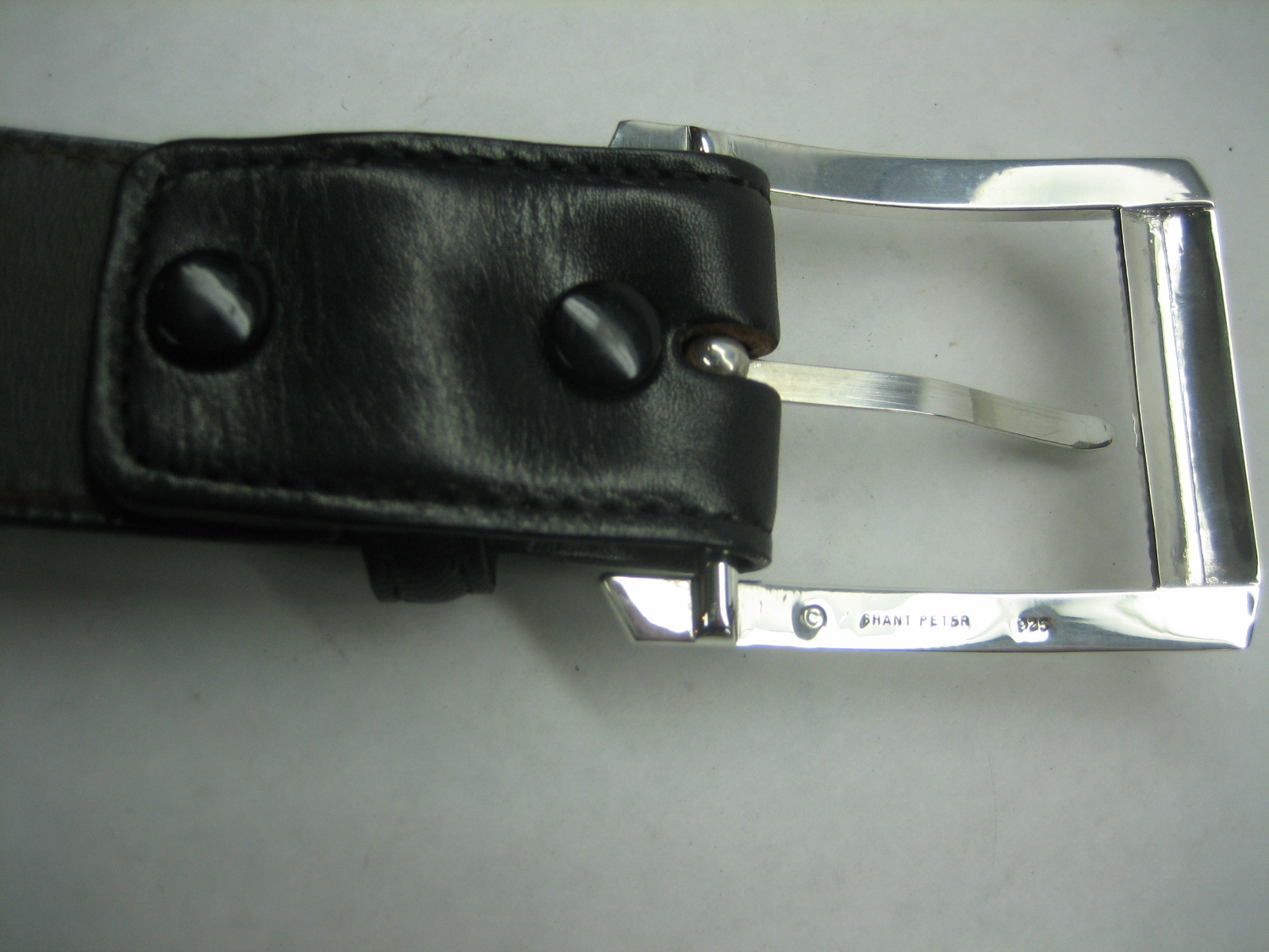 STERLING SILVER 925 BUCKLE WITH GENUINE CALF SKIN 1.5&Prime; BELT MADE IN U.S.A.